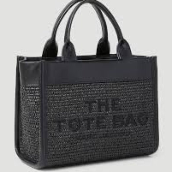 #123 NWT - Marc Jacobs The Woven DTM Large Tote/Shoulder/Crossbody Black Bag - Picture 4 of 17